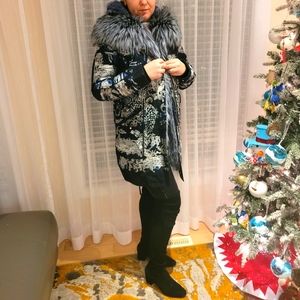 Real Fur Parka European Style Embellished